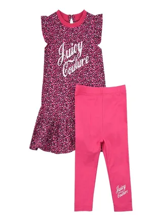 Juicy Couture Two Piece Short Sleeve Dress and Legging Set 