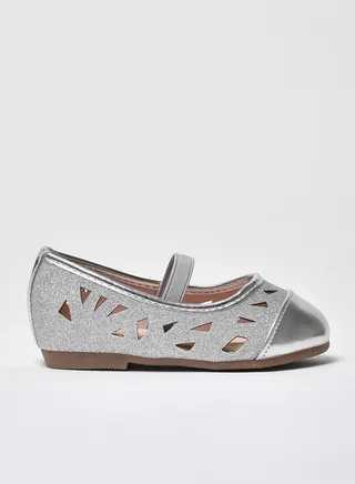 Dyed Pattern Flat Ballerinas Silver 