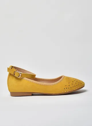 Dyed Pattern Flat Ballerinas Yellow 