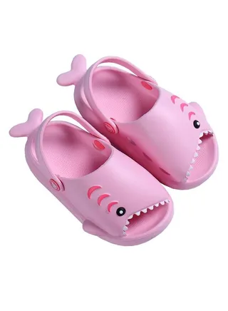 Cute Shark Kids Slippers Non-Slip Flat Sandals Suitable for Outdoor or Indoor Soft and Comfortable Sandals and Slippers 