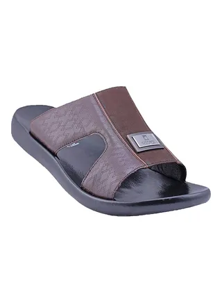 Kids Nubuck Print Arabic Sandals Brown 