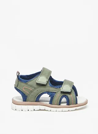 Boys Panelled Sandals with Hook and Loop Closure 