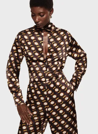 Printed Cut Out Detail Jumpsuit