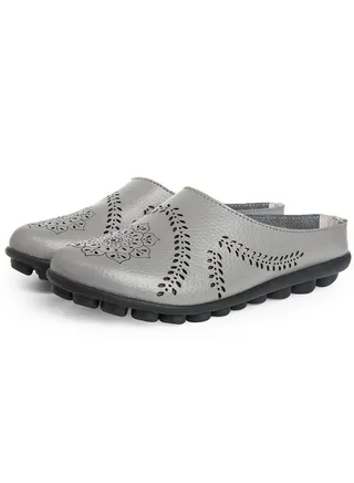 Women's New Spring/Summer Slippers Low Top Flat Shoes Grey 