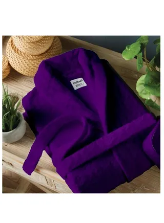 Daffodil (Purple) Premium Unisex Bathrobe, 100% Terry Cotton, Highly Absorbent and Quick dry, Hotel and Spa Quality Bathrobe for Men and Women-400 Gsm 