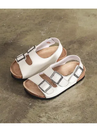 Boys Girls Anti Slide Sandals, Double Buckle Slip on Slide Sandals, Cork Slipper with Adjustable Straps for Little Kid/Big Kid 