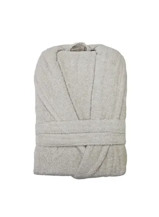 My Vita Turkish Terry Cotton Bathrobe Unisex, Free Size, Beige 