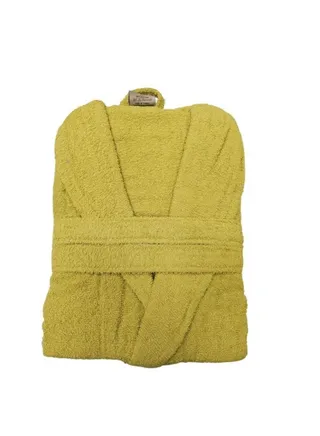My Vita Turkish Terry Cotton Bathrobe Unisex, Free Size, Mustard Yellow 