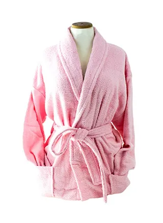 Terry Shawl Collar Bathrobe Pink Medium 