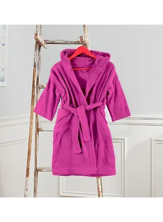 Daffodil (Fuchsia Pink) Premium 6 yr Kids Hooded Bathrobe 100% Terry Cotton, Highly Absorbent and Quick dry, Hotel and Spa Quality Bathrobe for Boy and Girl-400 Gsm 