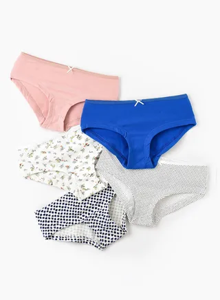 5 Pack Girls Briefs 95% Cotton 5% Elastane, Soft and Comfortable Underwear for Girls 