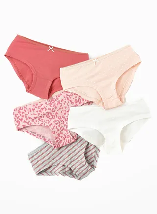 5 Pack Girls Briefs 95% Cotton 5% Elastane, Soft and Comfortable Underwear for Girls 