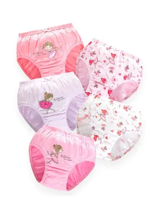 Girls Underwear Toddler Girls Cotton Pantie Little Girls Soft Cotton Panty Pack of 5 
