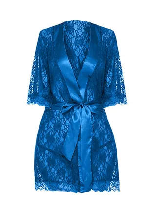 Womens Medium Size Robes Babydoll Robe Transparent Lace Deep V-Neck Short Lingerie Sleepwear Soft Kimono Bathrobe Dressing Gown Nightwear Blue /M(bust 84-88/waist 68-72/hip 92-96) 