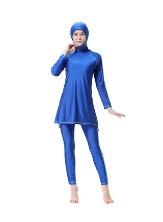 2-Piece Long Sleeve Burkini Blue 