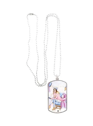 Woman Printed Pendant Necklace 