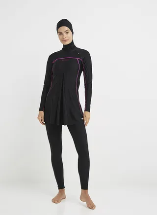 3-Piece Burkini Black 