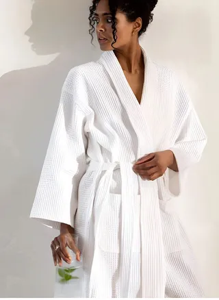 Unisex Hotel Spa Waffle  Bathrobe Standard Size 