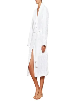 Luxury Suite Waffle Robe in White 