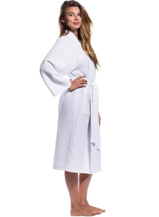 Waffle Weave Cotton  Bathrobe Standard Size 