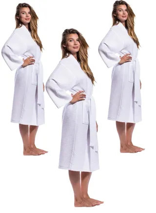 3 Pieces Dressing Gown  Bathrobe Standard Size Nightwear 