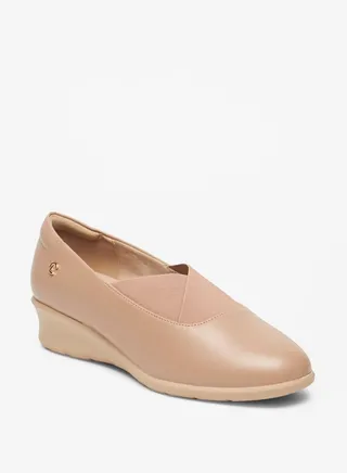 Women's Slip-On Ballerina Shoes with Wedge Heels 