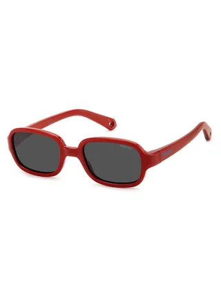 Kids Unisex UV Protection Rectangular Sunglasses - Pld K003/S Red 43 - Lens Size: 43 Mm 