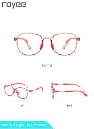 Kids Oval  Anti Blue Light Glasses,Children Anti Eyestrain Computer Glasses, Gaming Eyewear Super Light TR90 Frame for Boys Girls and  Age 3-12（Pink/White Frame） 