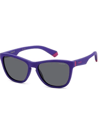 Kids Unisex Polarized Rectangular Sunglasses - Pld 8056/S Violet Millimeter - Lens Size: 49 Mm 