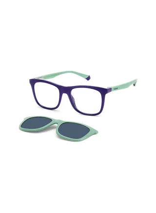 Kids Unisex UV Protection Rectangular Sunglasses - Pld 8055/Cs Blue Grn 46 - Lens Size: 46 Mm 