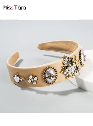 Bee Studded Rhinestone Headband for Fashionistas Girls Women Daily Wearing and Party 