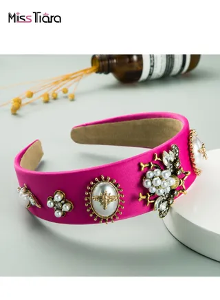 Bee Studded Rhinestone Headband for Fashionistas Girls Women Daily Wearing and Party 