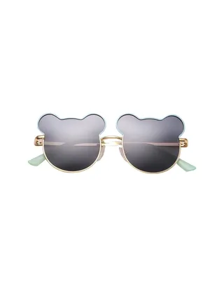 Cute Bear Children's Fashion Sunglasses Ocean Sun Metal Glasses 