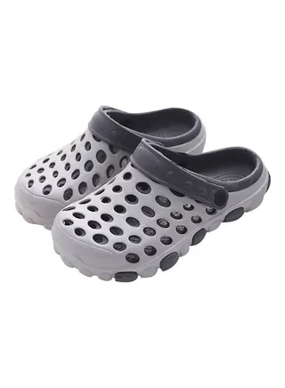 Summer Casual Closed Toe Multi Holes Anti-skid Sandals White/Grey 