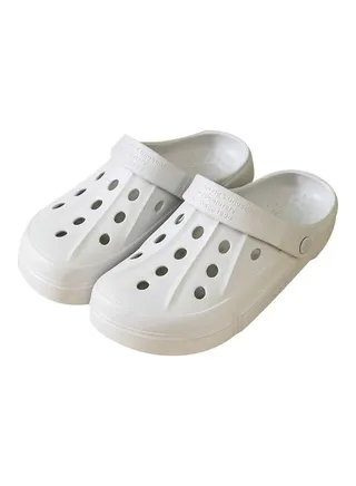 Multi Holes Non Slip Sandals Light Grey 