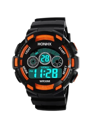 kids_unisex Leather Quartz Digital Wrist Watch With Calendar Display 