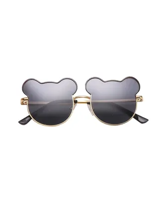 Cute Bear Children's Fashion Sunglasses Ocean Sun Metal Glasses 