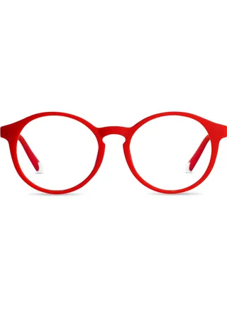 BARNER KIDS: 5-12 years old Kids' Blue Light Blocking Glasses, Computer Glasses, Screen Glasses. Gaming Glasses. Non-prescriptions | Le Marais Model. Round frame - Color: Ruby Red 