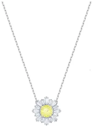 Sunshine Pendant Rhodium Plated Crystal Cubic Zirconia Canary Yellow 