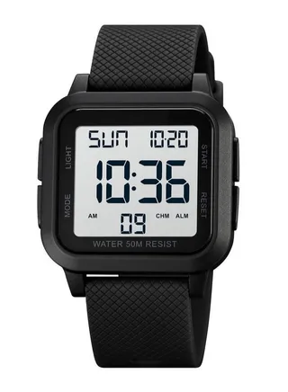Outdoor Sports Multifunction Alarm 5Bar Waterproof Digital Watch 1894 Black 