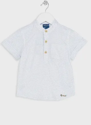 Nauti Nati Boys White Standard Opaque Printed Casual Shirt 