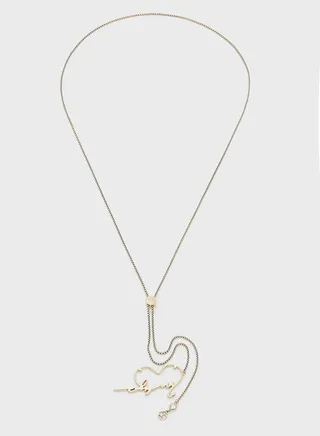 Ionic Gold Stainless Steel With Crystal Necklace