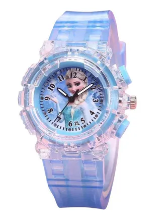 Girls' Frozen Watch,Colorful Luminous Cartoon Watch for Toddlers Boys Girls Kids Frozen Elsa Analog Quartz Watch Princess Analogue Classic Quartz Watch Kids Frozen Digital Quartz Wrist Watch 