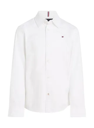 Boys' Stretch Cotton Poplin Casual Shirt, White 