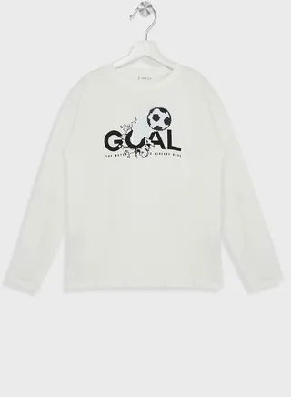 Kids Graphic Print Sequins T-Shirt 