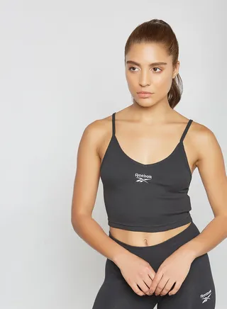 Classics Wardrobe Essentials Cropped Tank Top Black 