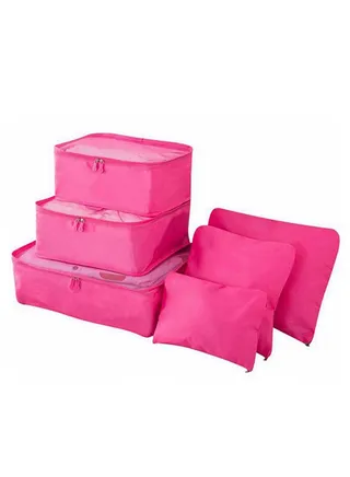 6-Piece Packing Organizer Set Pink 