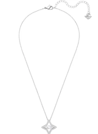 Women's Star Necklace Silver Rhodium Plated 