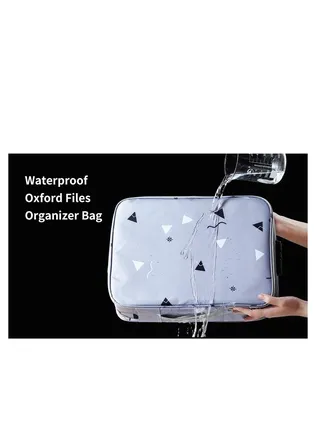 organizer & storage Bag with Code lock for Credit Card Passport Important Legal File Organization Gray 