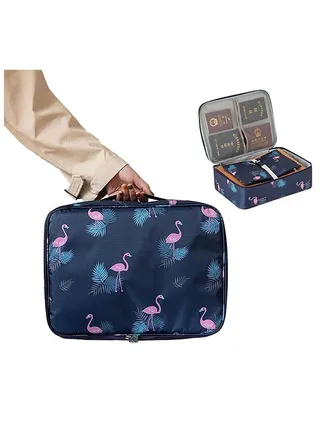 organizer & storage Bag with Code lock for Credit Card Passport Important Legal File Organization 